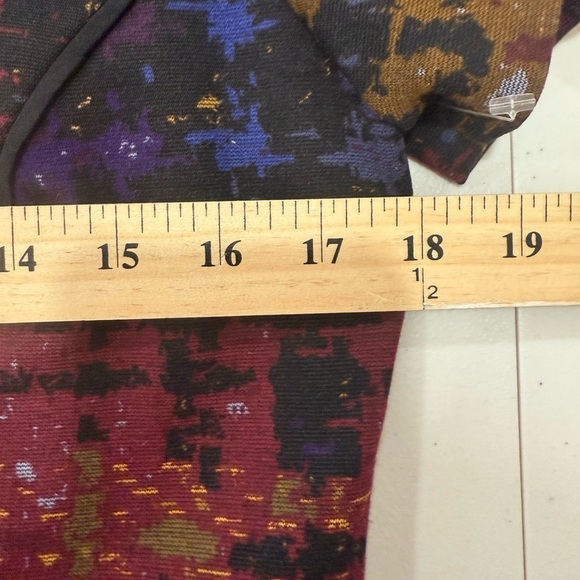 Tahari ASL Levine Black Multi Color Abstract Check Plaid Mock Neck Dress Size 6 - Picture 6 of 7